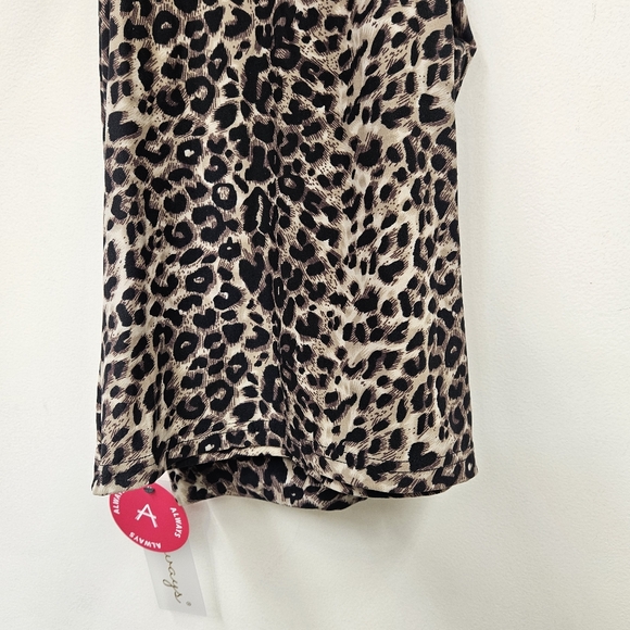 NWT ALWAYS Leopard Print Flared Leggings High Waisted Pants L - Picture 3 of 3
